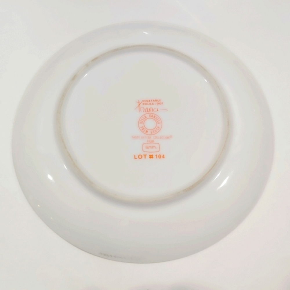 Vintage Franci Taste Setter Vegetable Polkadot Small Dishes Villa Vanilla - Picture 4 of 15
